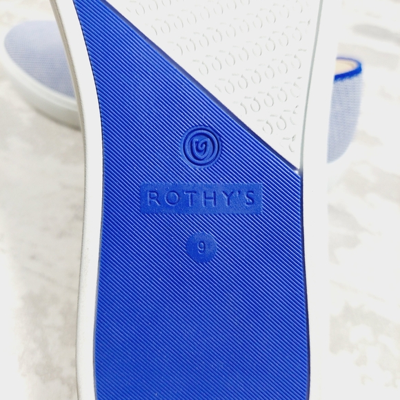 New Rothy’s Original Blue Knit Round Toe Slip On Reflector Sneaker E705 - Picture 7 of 9